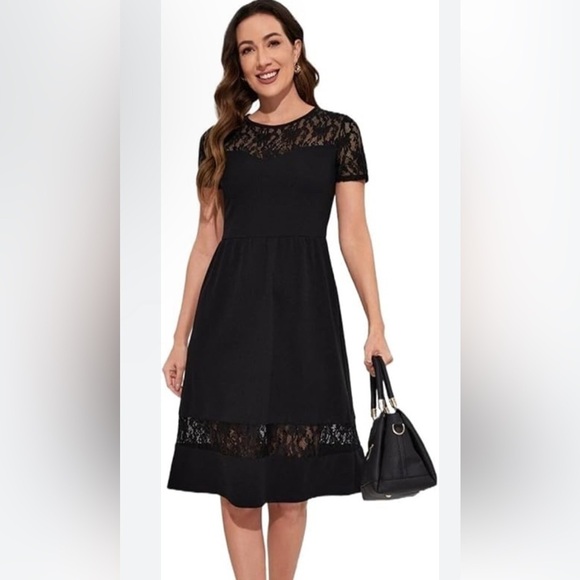 Emery Rose Dresses & Skirts - 🌸3/$25 Emery Rose • Black Lace Dress Midi NWOT